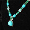 Image 6 : Versatile Turquoise, Emerald, and Diamond Necklace