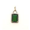 Image 2 : Gorgeous Green Tourmaline and Diamond Halo Pendant