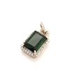 Image 3 : Gorgeous Green Tourmaline and Diamond Halo Pendant