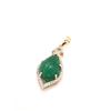 Image 5 : Carved Colombian Emerald and Diamond Halo Pendant