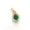 Image 6 : Carved Colombian Emerald and Diamond Halo Pendant