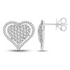 Image 2 : Pave' Diamond Heart Earrings Floating Halo