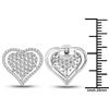 Image 3 : Pave' Diamond Heart Earrings Floating Halo