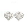 Image 4 : Pave' Diamond Heart Earrings Floating Halo