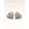 Image 5 : Pave' Diamond Heart Earrings Floating Halo