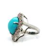 Image 2 : Turquoise Ring w/Pink Tourmaline and Diamond Frame
