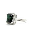 Image 1 : Green Tourmaline and Diamond Halo Ring