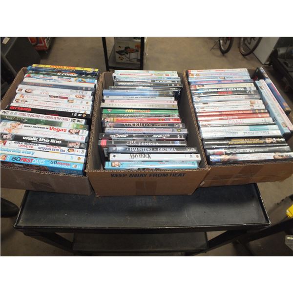 3 Boxes Of Assorted DVDs