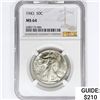 Image 1 : 1943 Walking Liberty Half Dollar NGC MS64