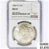 Image 1 : 1884-CC Morgan Silver Dollar NGC MS65
