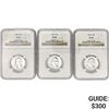 Image 1 : (3) Wash. Silver Quarters NGC PF68 (1958, 1959, 19