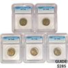 Image 1 : (5) US Buffalo Nickels ICG (1916-D, 1929-D, 1935,