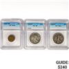 Image 1 : (3) Varied US Coinage ICG (1909 VDB, 1916-D, 1923