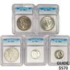 Image 1 : (5) Varied US SILV Coinage ICG ((2) 1924, 1935, 1