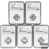 Image 1 : (5) 1955-D Roosevelt Silver Dimes NGC MS66 FT