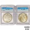 Image 1 : (2) US Silver Dollars ICG (1878 7TF Rev 79, 1923-