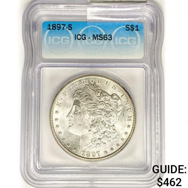 1897-S Morgan Silver Dollar ICG MS63