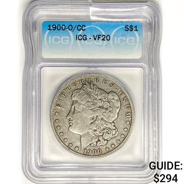 1900-O/CC Morgan Silver Dollar ICG VF20
