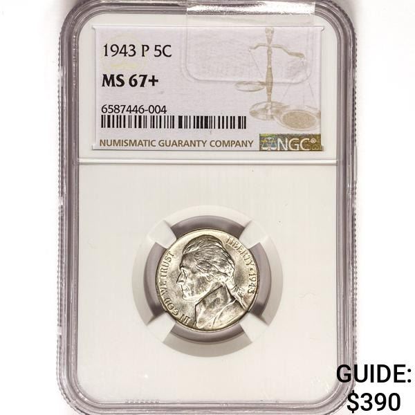 1943-P Jefferson Nickel NGC MS67+