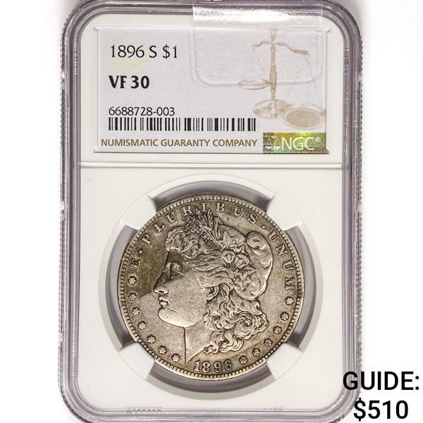 1896-S Morgan Silver Dollar NGC VF30