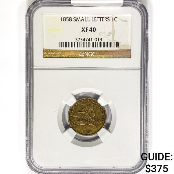1858 Flying Eagle Cent NGC XF40 Small Letters