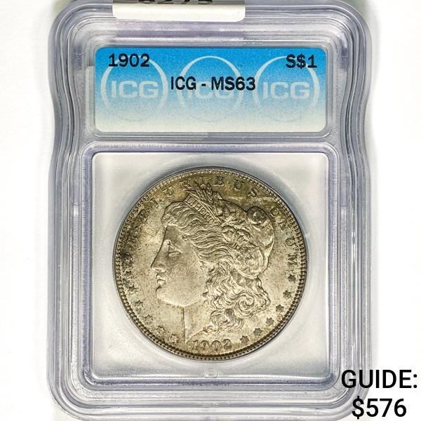 1902 Morgan Silver Dollar ICG MS 63