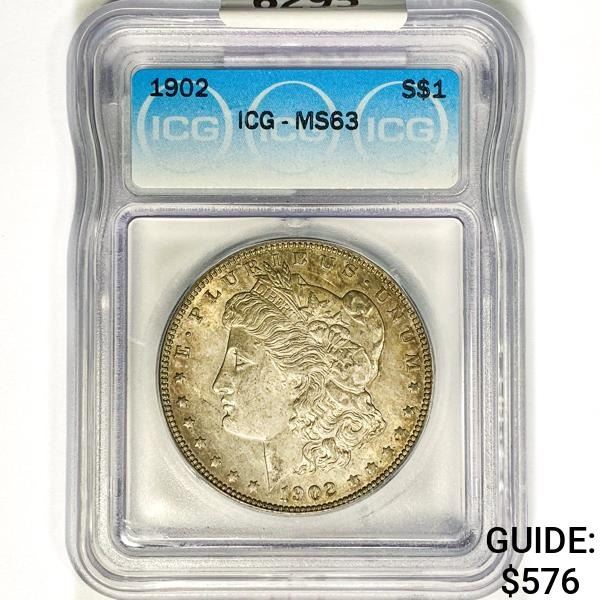 1902 Morgan Silver Dollar ICG MS63