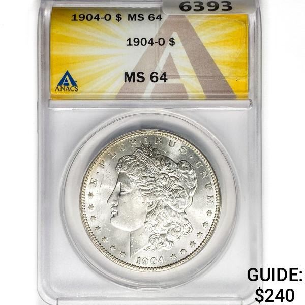 1904-O Morgan Silver Dollar ANACS MS64