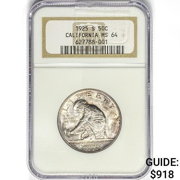 1925-S Jubilee Half Dollar NGC MS64
