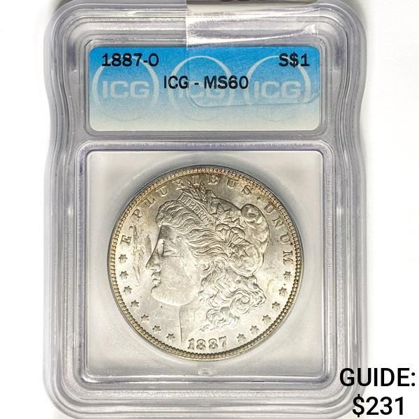 1887-O Morgan Silver Dollar ICG MS60