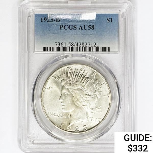 1923-D Silver Peace Dollar PCGS AU58