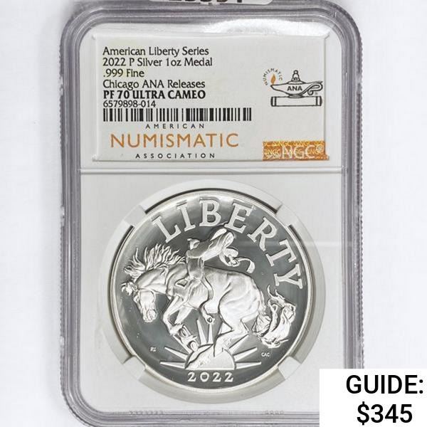 2022-P Liberty Silver Medal PCGS PR70 DCAM, 1st Da