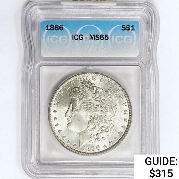 1886 Morgan Silver Dollar ICG MS65