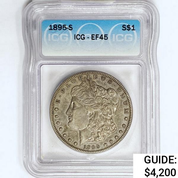 1895-S Morgan Silver Dollar ICG EF45