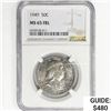 Image 1 : 1949 Franklin Half Dollar NGC MS65 FBL