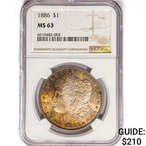1886 Morgan Silver Dollar NGC MS63