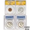 Image 1 : [4] 1 1C, 3 50C ANACS,PCGS MS63,64 1964-1995