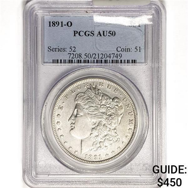 1891-O Morgan Silver Dollar PCGS AU50