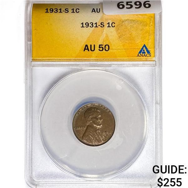 1931-S Wheat Cent ANACS AU50