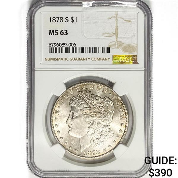 1878-S Morgan Silver Dollar NGC MS63