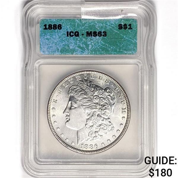 1886 Morgan Silver Dollar ICG MS63