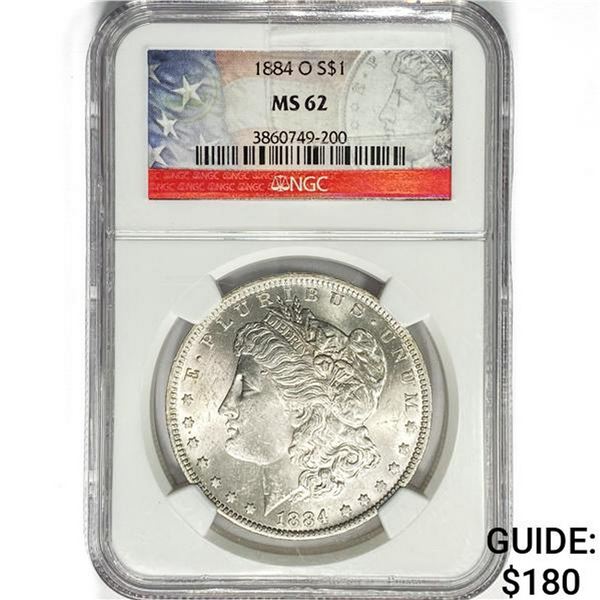 1884-O Morgan Silver Dollar NGC MS62