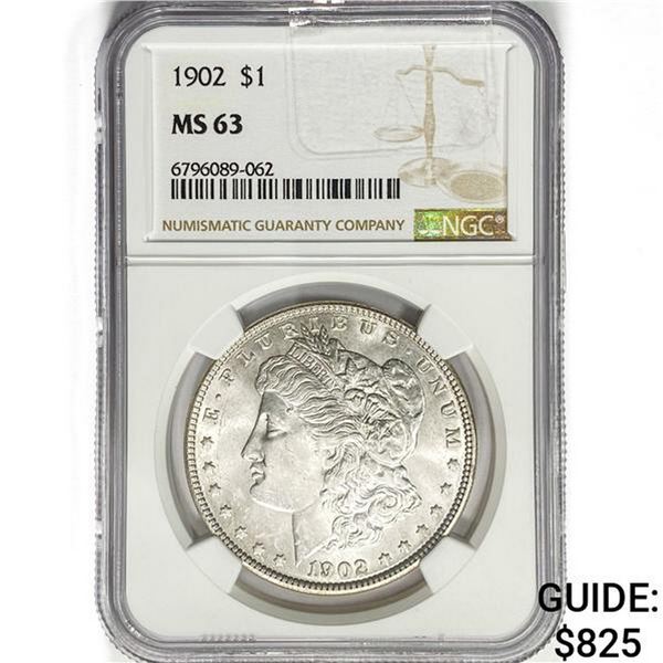 1902 Morgan Silver Dollar NGC MS63