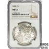 Image 1 : 1890 Morgan Silver Dollar NGC MS62
