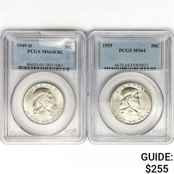 [2] Franklin SILV. Half Dollas PCGS MS64 1949-1955