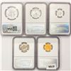 Image 2 : [5] 1964 US Varied Coinage Set NGC PF67