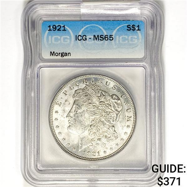 1921 Morgan Silver Dollar ICG MS65