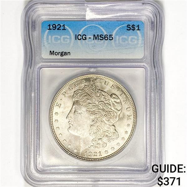 1921 Morgan Silver Dollar ICG MS65