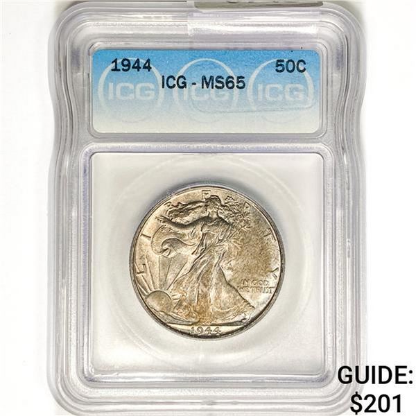 1944 Walking Liberty Half Dollar ICG MS65