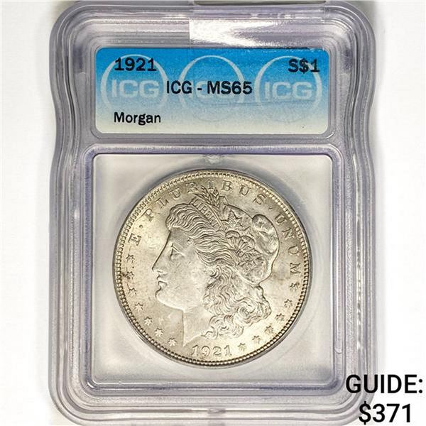 1921 Morgan Silver Dollar ICG MS65